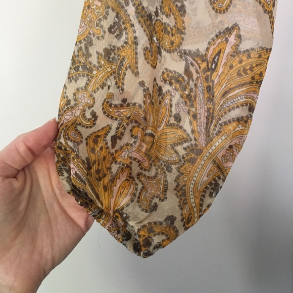 World Market Mustard Paisley Pleated Willow Dress - Picture 4 of 7